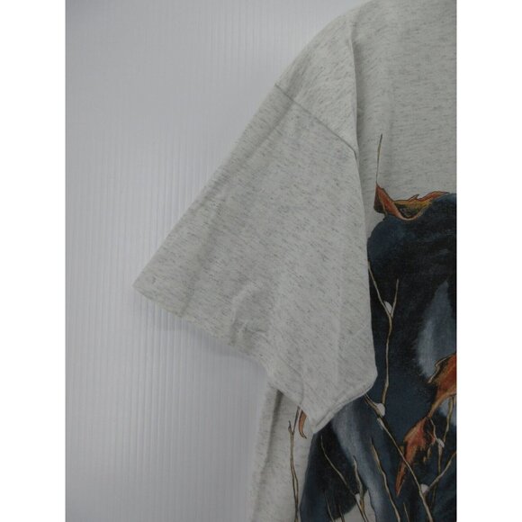 VINTAGE Harlequin Nature Graphics Shirt Large Wolf 90s Single Stitch * - Picture 3 of 10